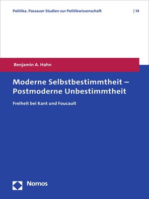 cover image of Moderne Selbstbestimmtheit – Postmoderne Unbestimmtheit